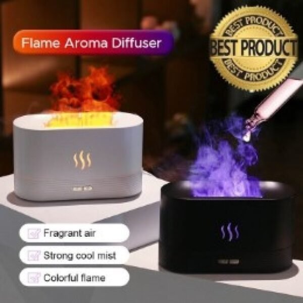 Black Big FH2 Flame Aroma Humidifier Diffuser Lamp for room freshener - Image 4
