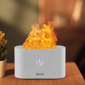 White Big FH2 Flame Aroma Humidifier Diffuser Lamp for room freshener